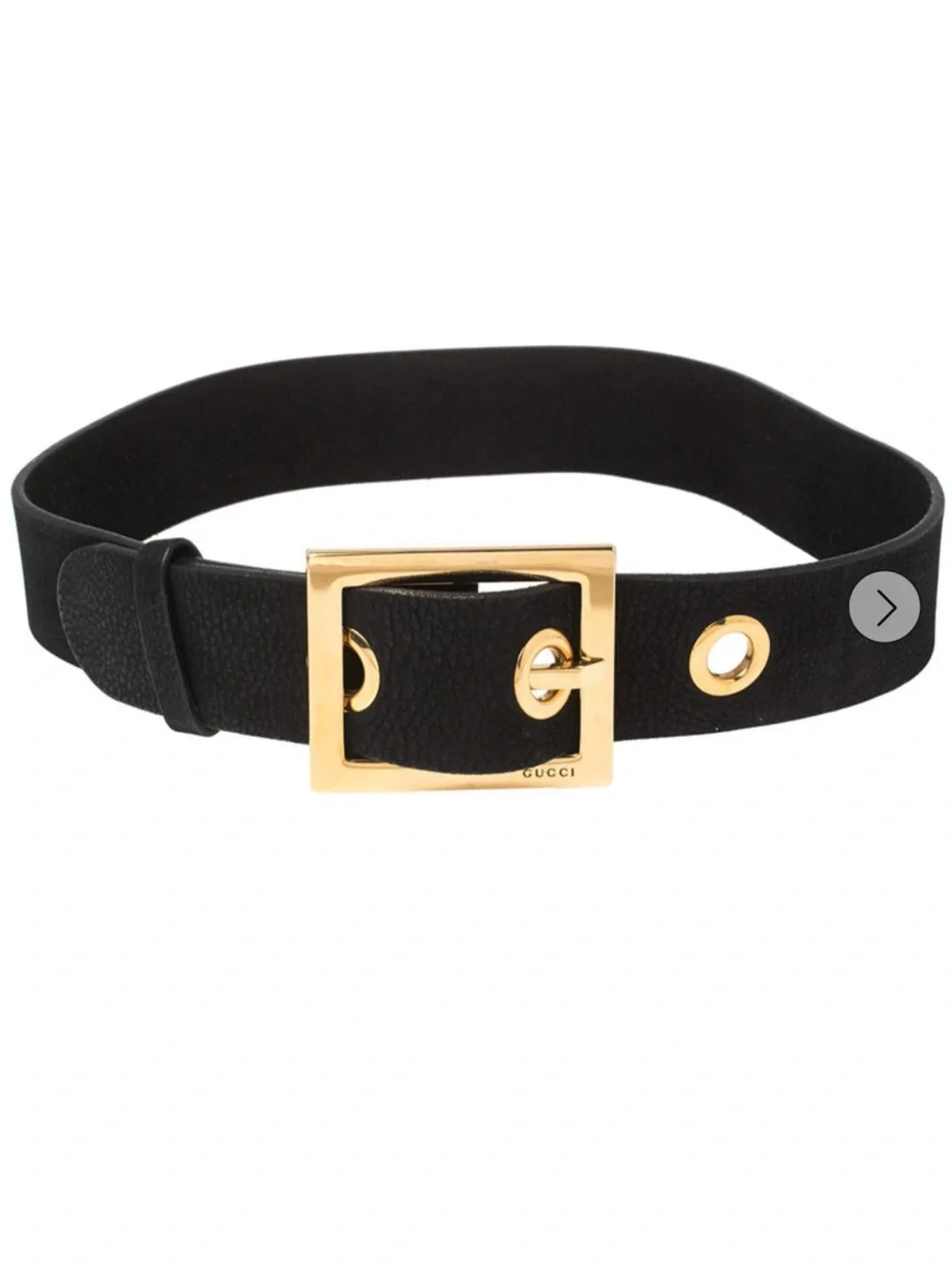 Gucci Black Leather Square Buckle Waist Belt 85/34”